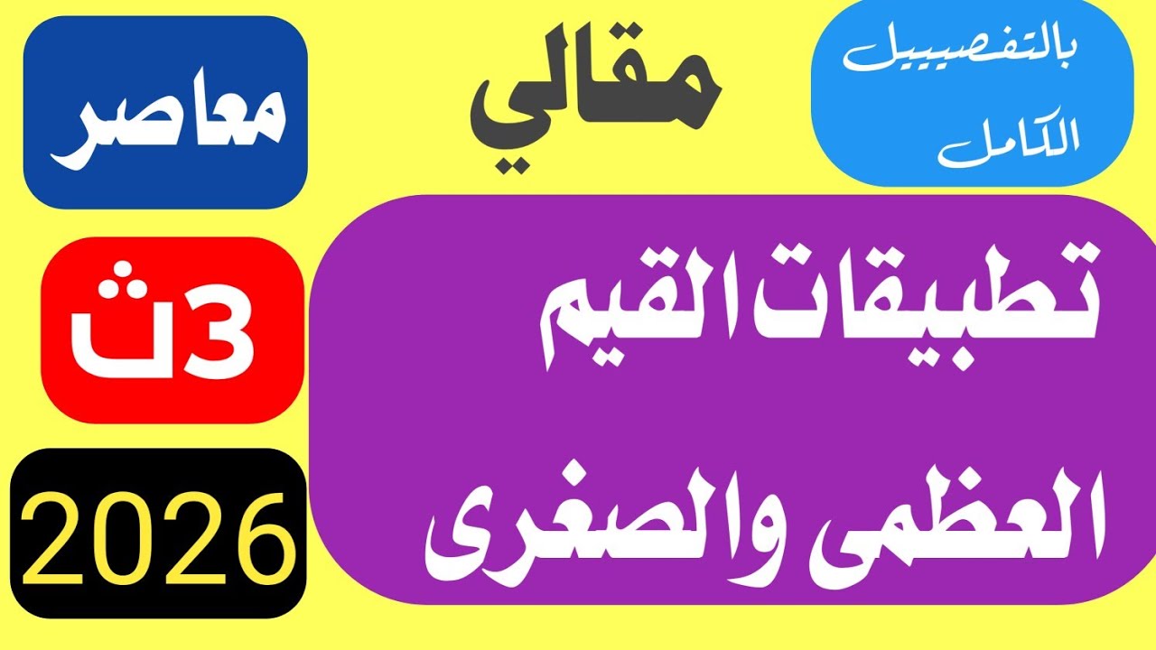 حل تمارين تطبيقات علي القيم العظمي والصغري المقالي تالتة ثانوي المعاصر