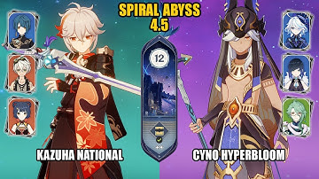 (F2P) Kazuha National & Cyno Hyperbloom | Spiral Abyss 4.5 - Floor 12 | Genshin Impact