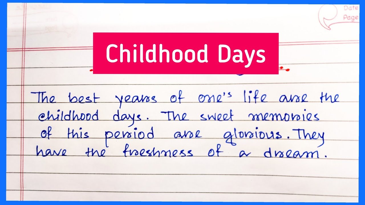 Write an Essay on Childhood Days in English // Childhood Days Paragraph writing in English
