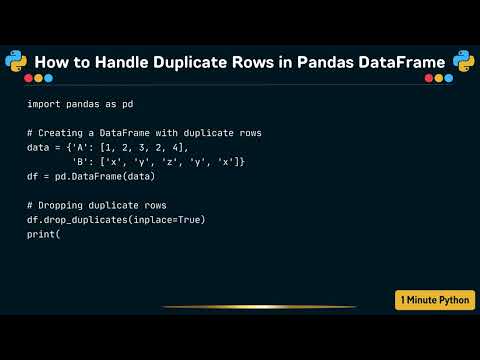 How to Handle Duplicate Rows in Pandas DataFrame