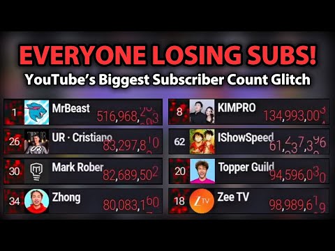 YouTube’s Biggest Subscriber Count Glitch | Top 100 Channels