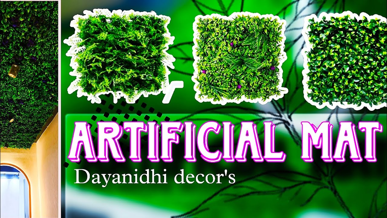 artificial green leaves mat 