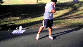 Great practice throw uphill