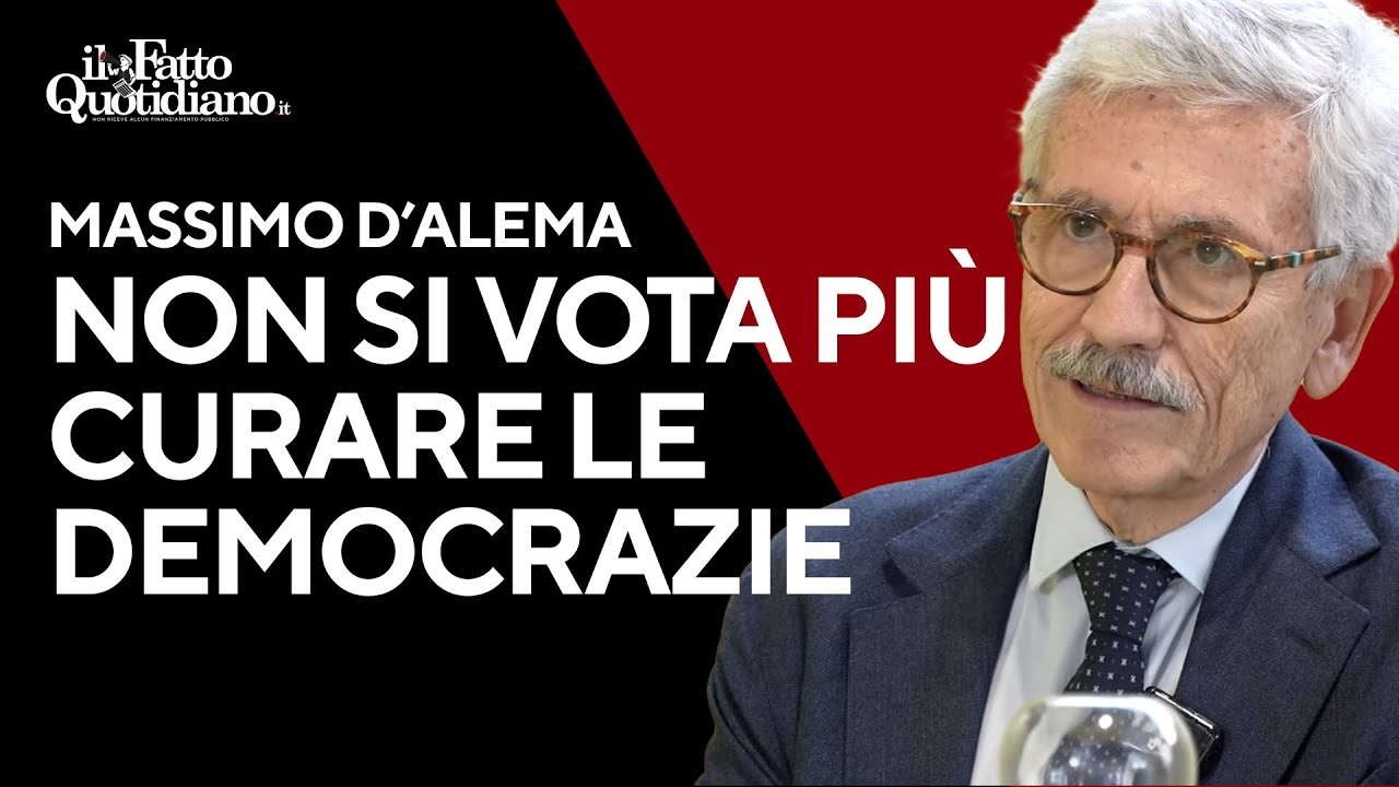 D'Alema: "Cittadini non votano più, l'Occidente curi le proprie democrazie prima di fare la guerra"
