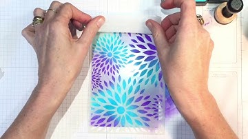 Distress ink background & stenciling with baby wipes. Mother