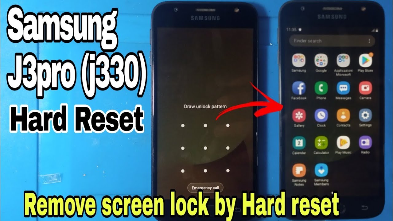 Samsung Galaxy J3 pro (j330) hard reset || how to unlock pattern j3 pro