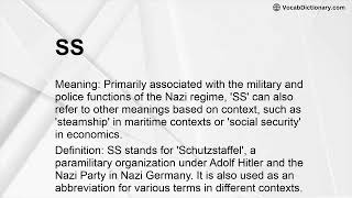SS Meaning