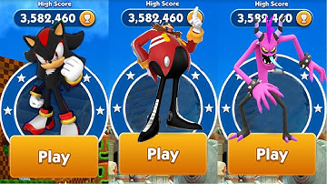 Sonic Dash Shadow New Character Update - All Character Unlocked Gameplay FHD
