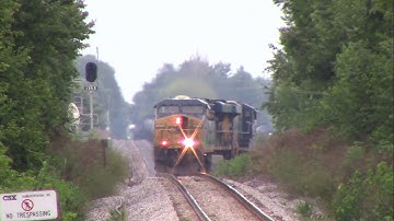 CSX B796 (CSX 5479, CSX 5409, CSX 237) Pulling off the Linden Siding (North Switch) near Linden, IN