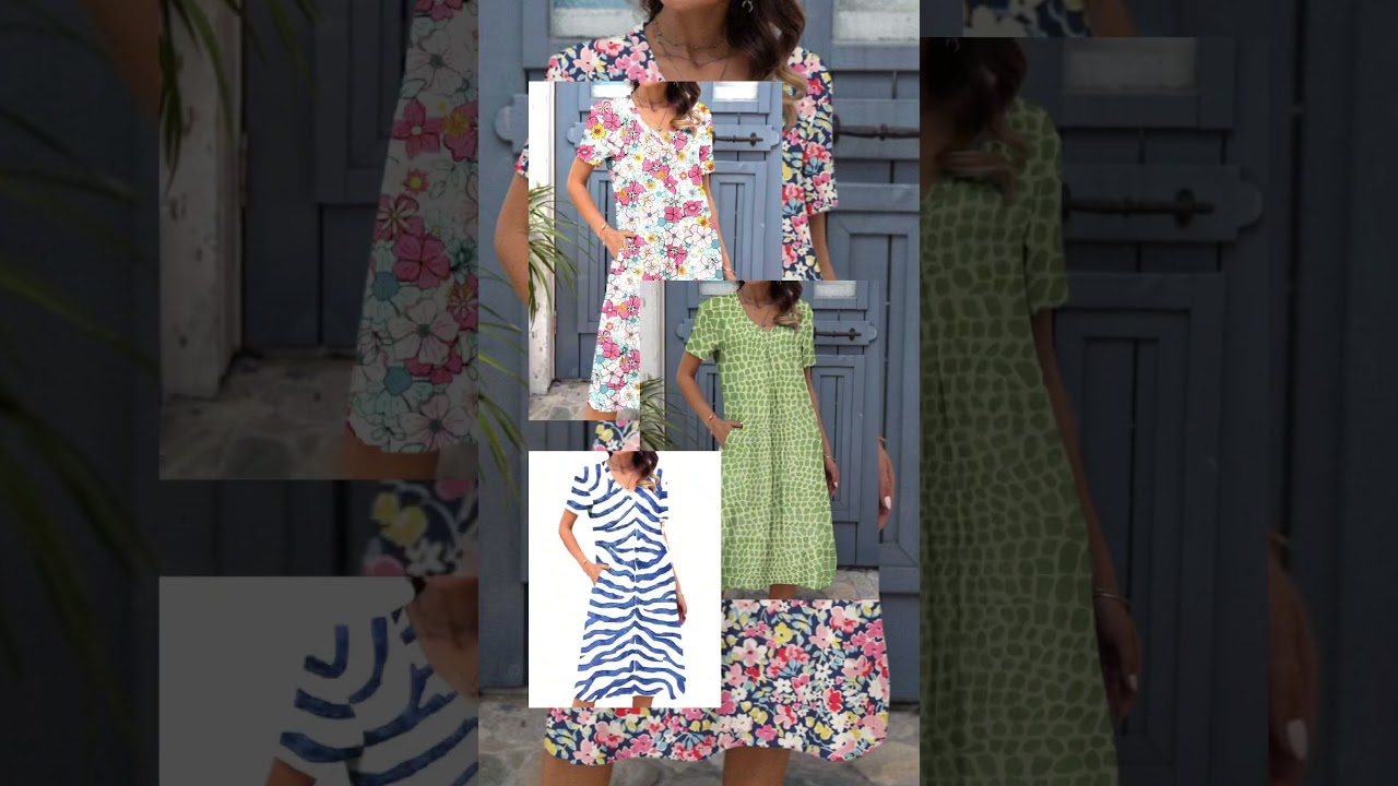 Women's Loose Fashion Digital Dress With Prints 