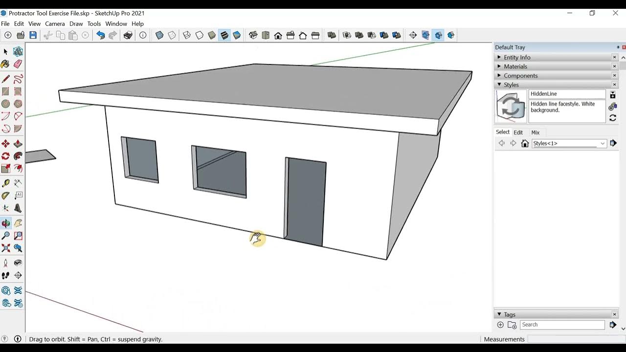 SketchUp Basic Protractor Tool YouTube