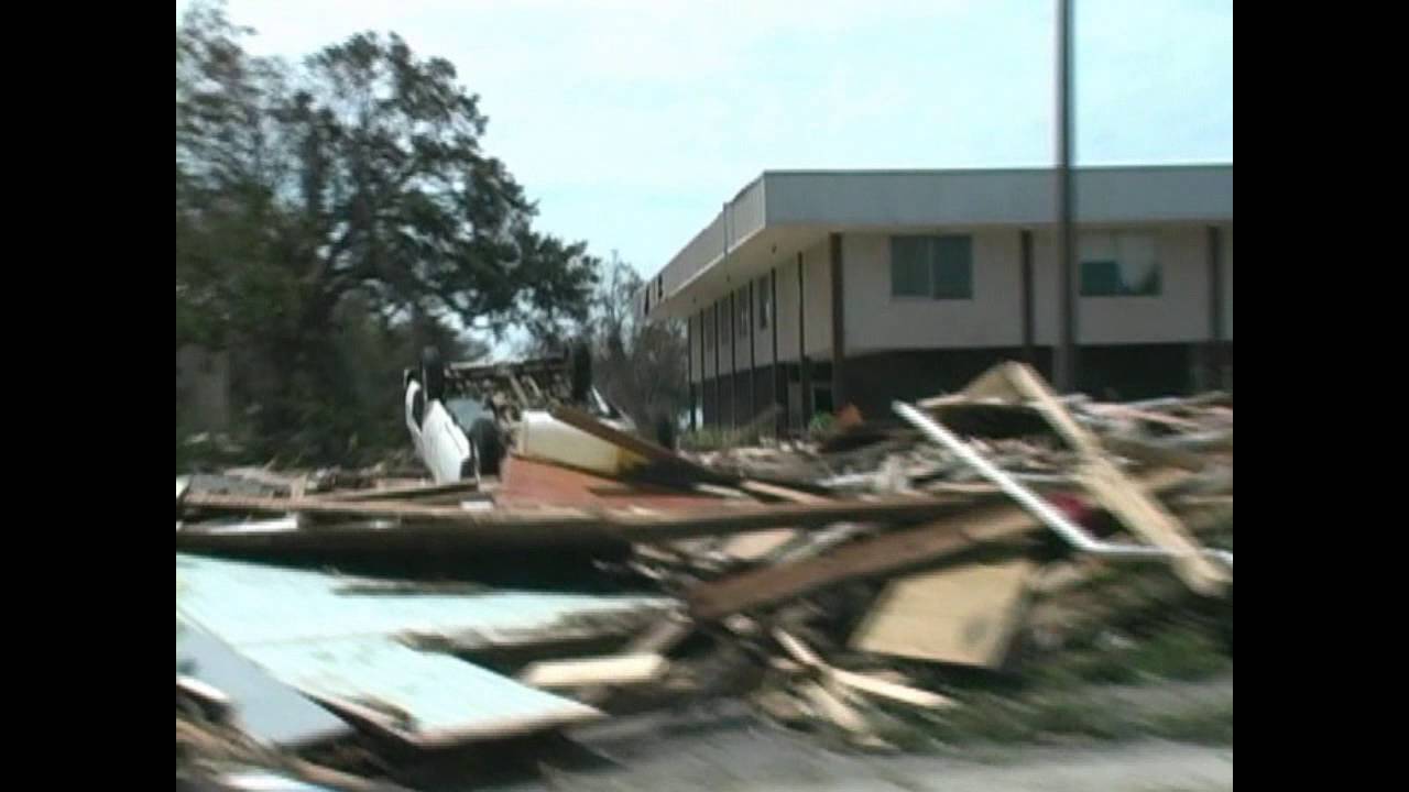 Hurricane Katrina a ride through Biloxi, MS after the storm