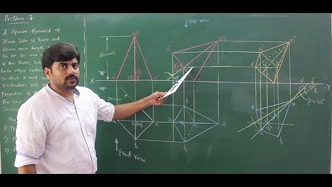 33 - Introduction to pyramids and square pyramid resting on HP- Module 3- Graphics by GURUDATT.H.M