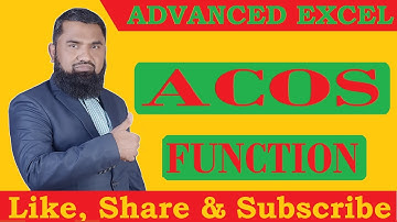 Microsoft Excel Tutorial Acos Function