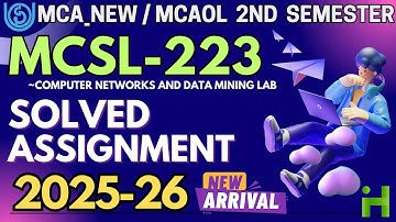 MCSL-223 Solved Assignment January 2025 || MCA_NEW 2nd Semester || IGNOU Assignment Solution 2025-26