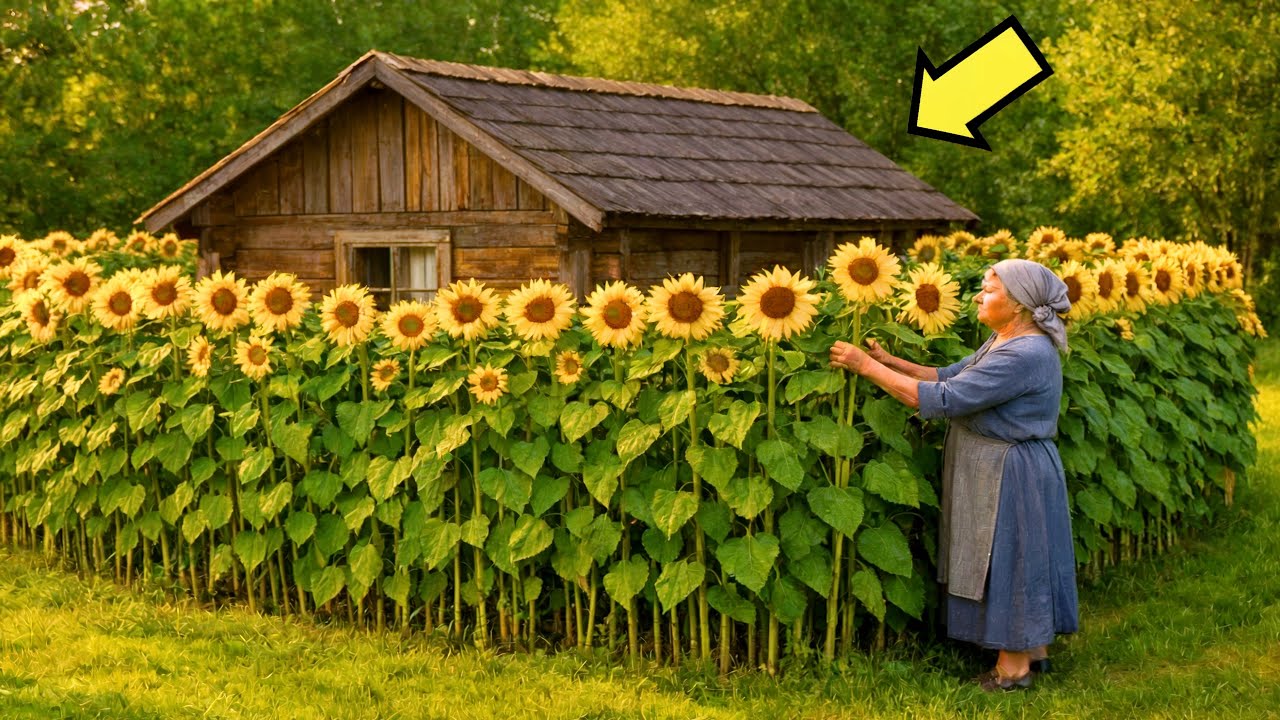NIKDO NECHÁPAL, PROČ BABIČKA OBKLOPILA DŮM SLUNEČNICEMI… ALE DŮVOD JE ŠOKUJÍCÍ