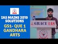 GS1 - Que 1 - GANDHARA ARTS || IAS Mains 2019 Solutions || GRACE IAS || Munish Bansal