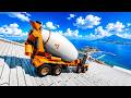 Cement Truck & Cars vs Giant Stairs – BeamNG Drive Crash Test