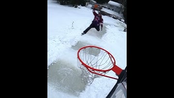 man nails a slam dunk on ice skates (deitz nuts) | #shorts