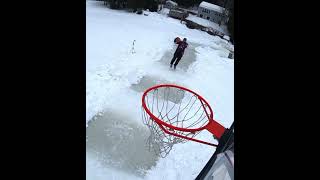 man nails a slam dunk on ice skates (deitz nuts) | #shorts