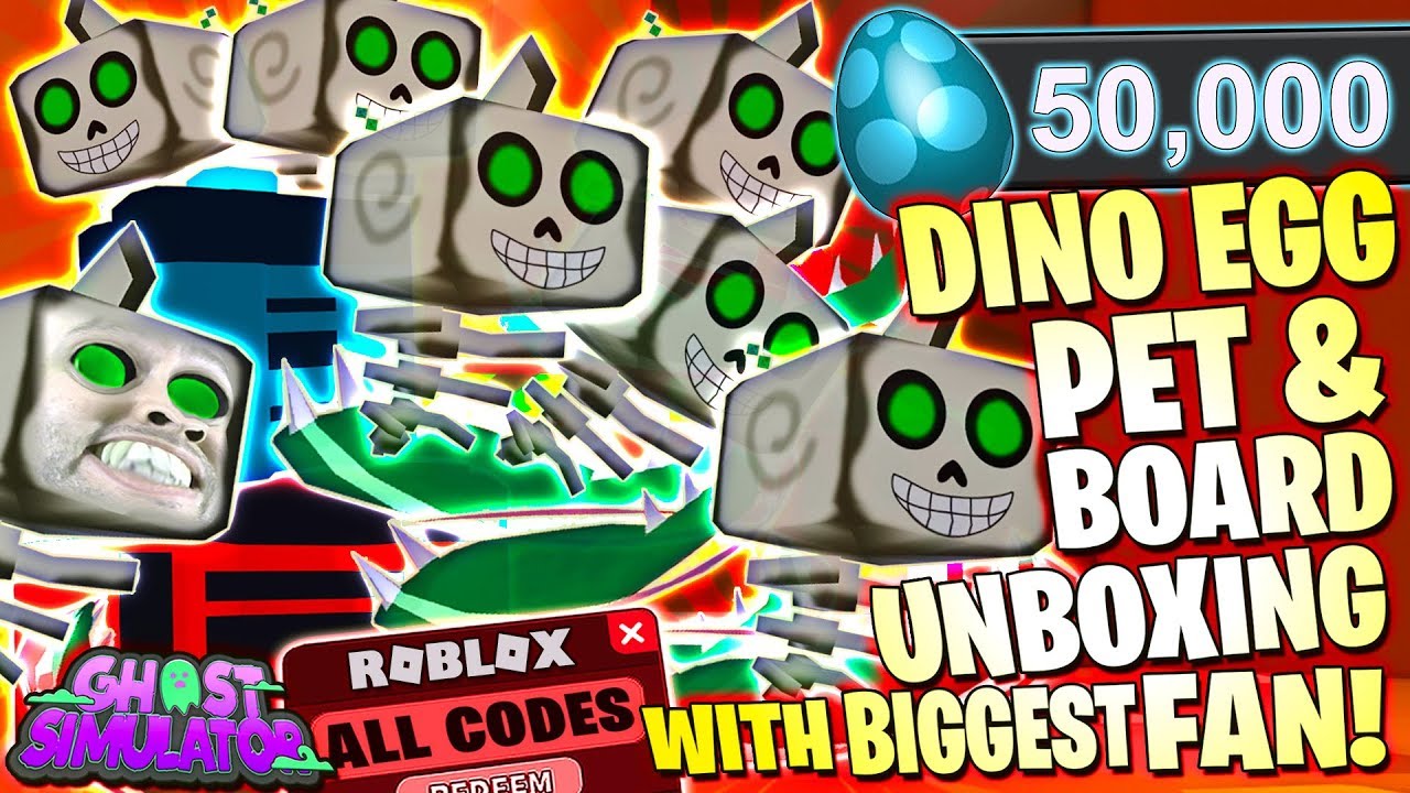 50000 Dino Egg Crate Unboxing With Biggest Fan Ghost - roblox ghost simulator fan art