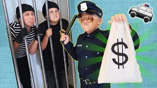 🚓 KID COP vs ROBBERS STEAL A MILLION DOLLARS! Family Friendly COPS AND ROBBERS GAME For Kids!