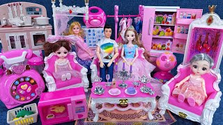 12 Minutes Satisfying with Unboxing Barbie Princess Bedroom ＆ Wardrobe Dress Up Playset｜Review Toys
