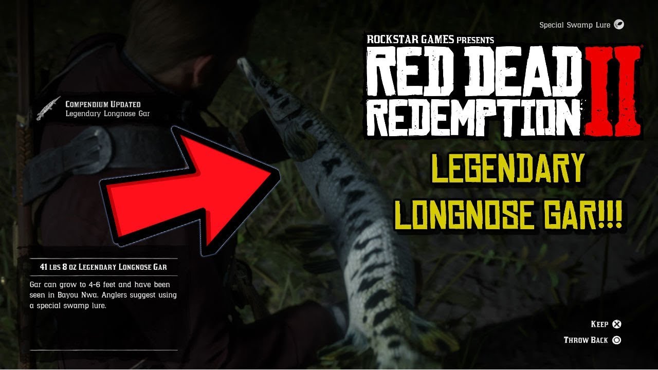 CATCHING THE LEGENDARY LONGNOSE GAR!!! [RED DEAD REDEMPTION 2] - YouTube