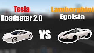 Tesla Roadster 2 0 Vs Lamborghini Egoista Vs Laferrari Vs Pagani In Vehicle Simulator Roblox 4k - roblox vehicle simulator laferrari