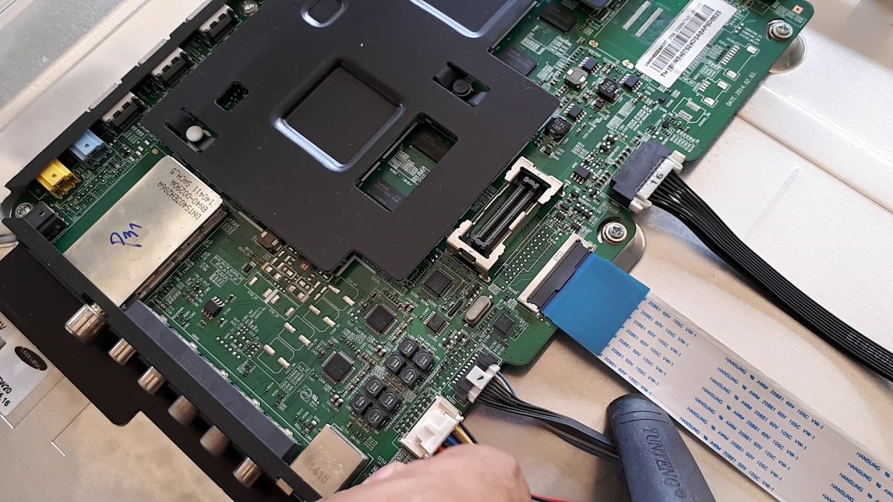 ซ่อม ทีวี LED ซัมซุงจอโค้ง รุ่น UA48H8000AK อาการเปิดติด แต่แบ็คไลค์ไม่ติด (samsung curved 48\