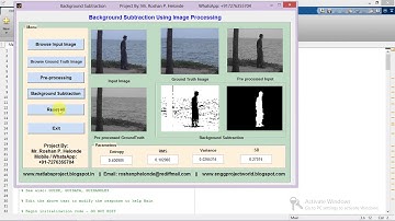 Matlab Code for Background Subtraction Using Image Processing