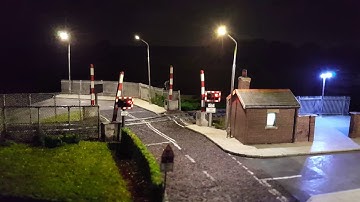 OO Gauge Level Crossing at Night
