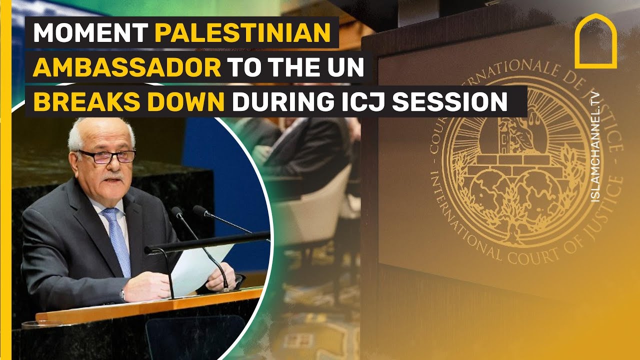 MOMENT PALESTINIAN AMBASSADOR TO THE UN BREAKS IN TEARS DURING ICJ SESSION