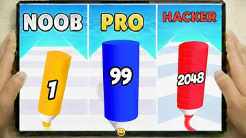 Crayon Rush 3D 🖍️ NOOB vs PRO vs HACKER ⚡ Epic Challenge Walkthrough Max Gameplay Full Run
