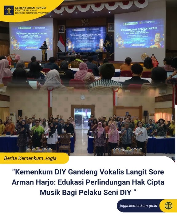 Kemenkum DIY Gandeng Vokalis Langit Sore Arman Harjo: Edukasi Perlindungan Hak Cipta Musik DIY