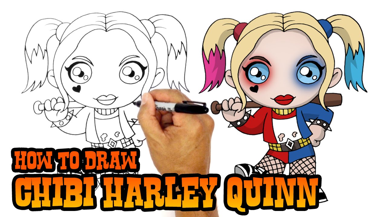How to Draw Harley Quinn - Really Easy Drawing Tutorial