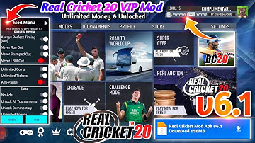 Real Cricket 20 Mod Apk v6.1 | Real Cricket 20 Unlimited Money & Unlocked Tournament Mod Apk v6.1
