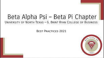 UNT Beta Alpha Psi Best Practices Nationals 2021