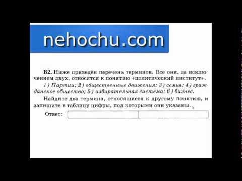 ЕГЭ Обществознание Политический институт B2