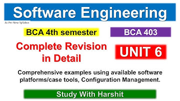 Unit 6 Software Engineering Explained 🔥 | BCA 403 Semester 4 CCSU 2025 | Complete Revision