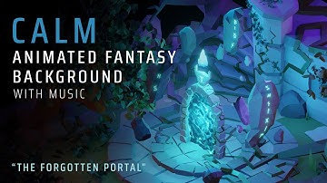 Stylized game environment design | Blender | Old ruins portal animation with medieval fantasy music