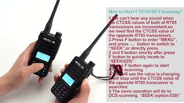How to Start CTCSS/DCS Scanning on RT85 ?