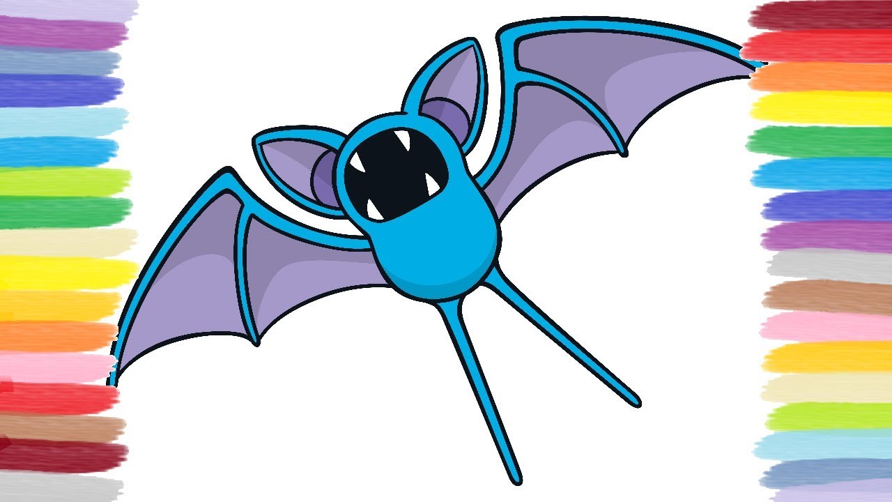 How to Color Zubat (Pokémon) Coloring Book for Kids YouTube