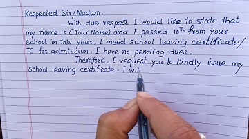 Application for TC| Application for School Leaving Certificate in English| Transfer Certificate 2022