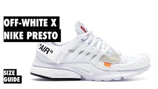 off white presto sizing