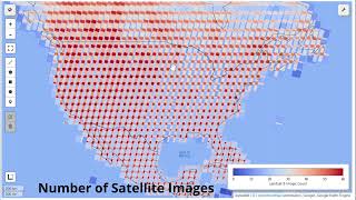 Mapping the number of available satellite images at each pixel location