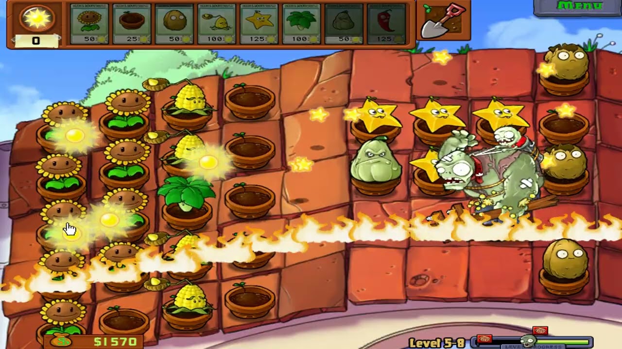 🍀Plants vs. Zombies_Level 5-8_Got MELON-PULT