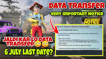 Very Important Notice On Temporary Shutdown Of Data Transfer Pubg Global To BGMI