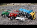 VOLVO Dump Truck Ashok Leyland TATA Tipper Accident Video ? Tractor Cartoon Video l RS Toy