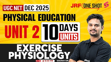 UGC NET Physical Education Unit 2 | Exercise physiology in Physical Education UGC NET By Gaurav Sir